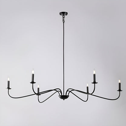 6-Light Classic French Minialist Chandelier with Candle-Style Lighting