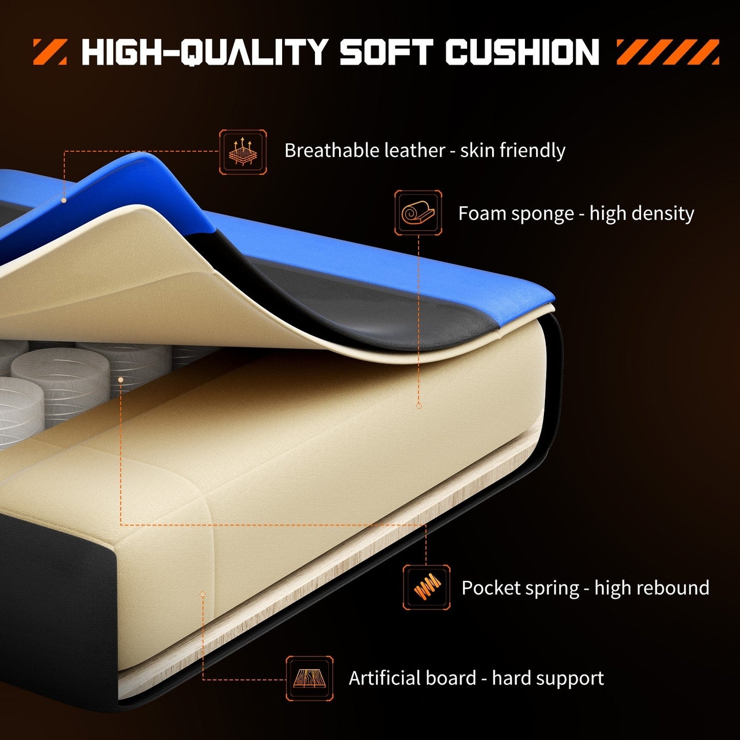 Ergonomic PU Leather 360¡ã Swivel Gaming Recliner with Footrest, Headrest, Lumbar Support, Adjustable Height