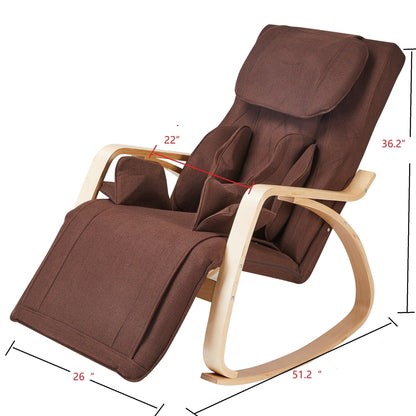 Full Massage Function Recliner Air Pressure Relaxation Chair Adjustable Rocking Chair with Cotton Fabric Cushion