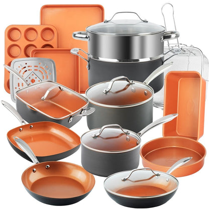 Gotham Steel Pro Hard Anodized 20 Piece Cookware and Bakeware Set