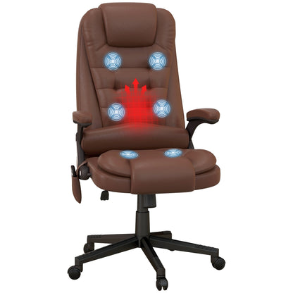 HOMCOM High Back Vibration Massage Office Chair with 6 Vibration Points, Beige