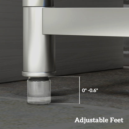 HOMCOM Outdoor Utility Sink, Deep Stainless Steel Sink, Free Standing Single Bowl Kitchen Sink, 39 Inch - 39 Inch