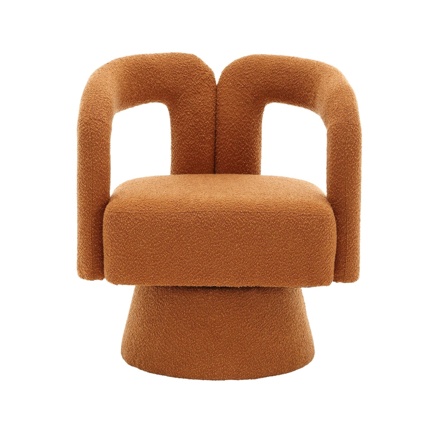 HOMEFUN Boucle Upholstered 360 Degree Swivel Cuddle Barrel Accent Chairs