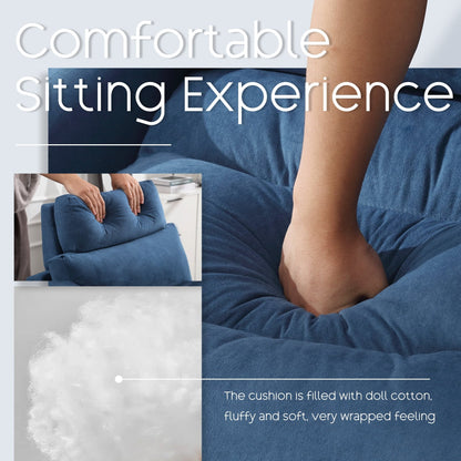 HOMYKA Accent Lounge Chair with Adjustable Backrest Storage Ottoman