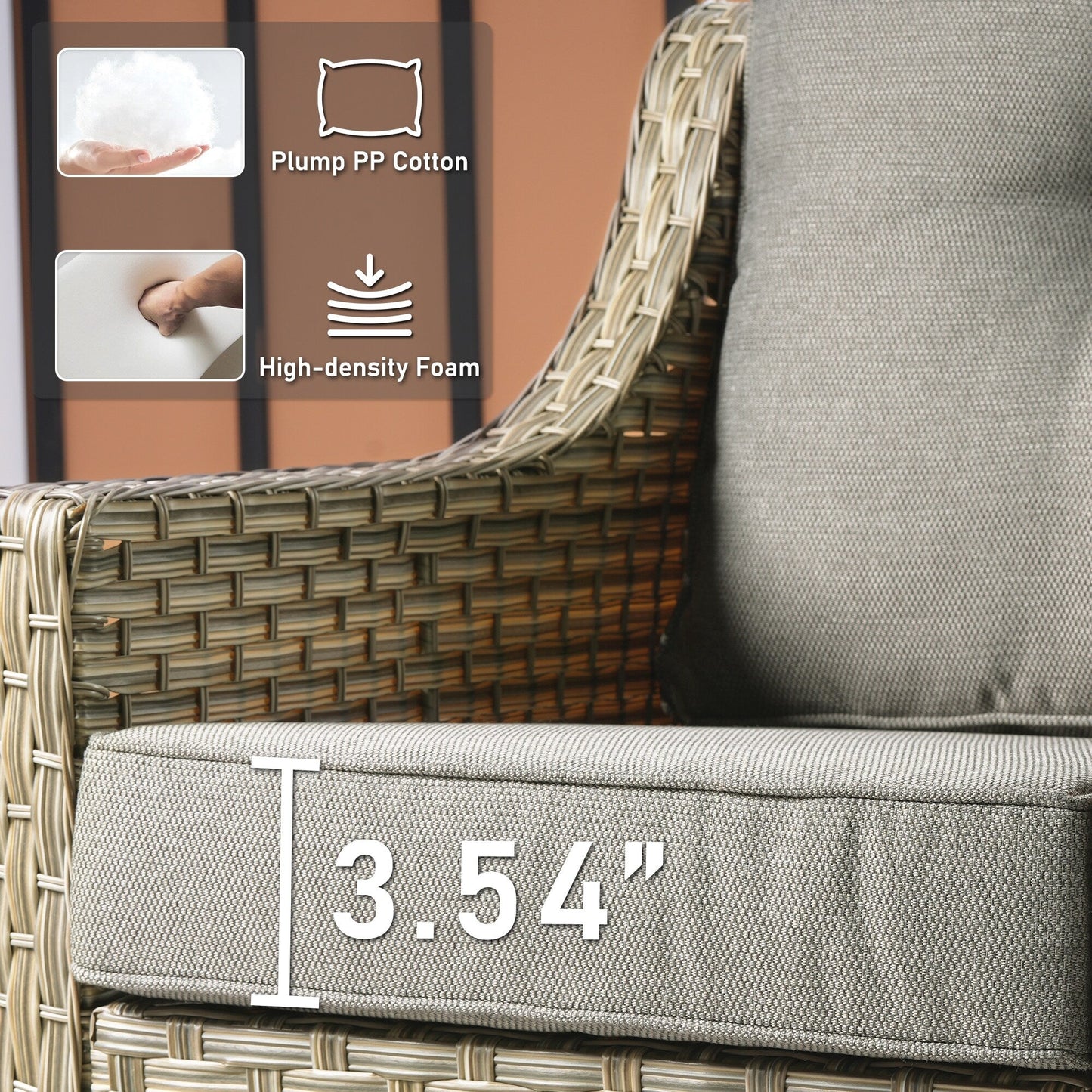 HOOOWOOO 2-piece High Back Wicker Rattan Outdoor Patio Chair Set