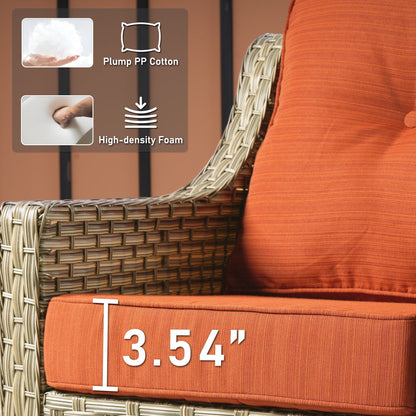 HOOOWOOO 2-piece High Back Wicker Rattan Outdoor Patio Chair Set