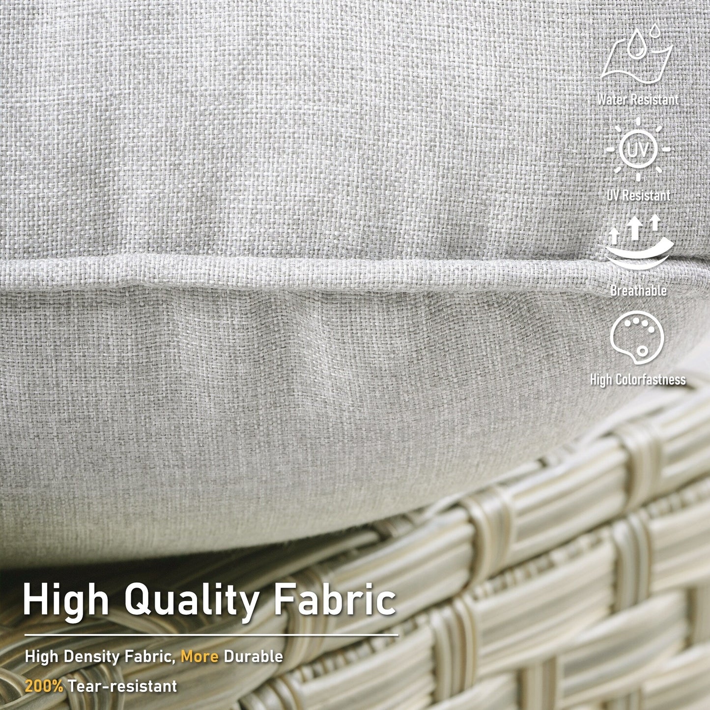 HOOOWOOO 2-piece High Back Wicker Rattan Outdoor Patio Chair Set