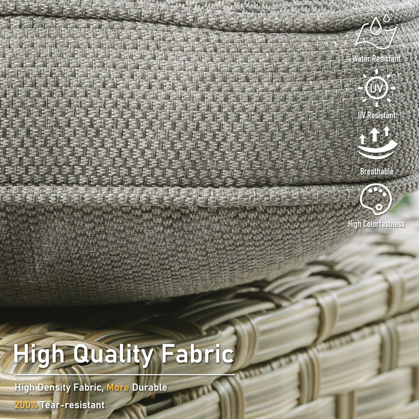 HOOOWOOO 2-piece High Back Wicker Rattan Outdoor Patio Chair Set