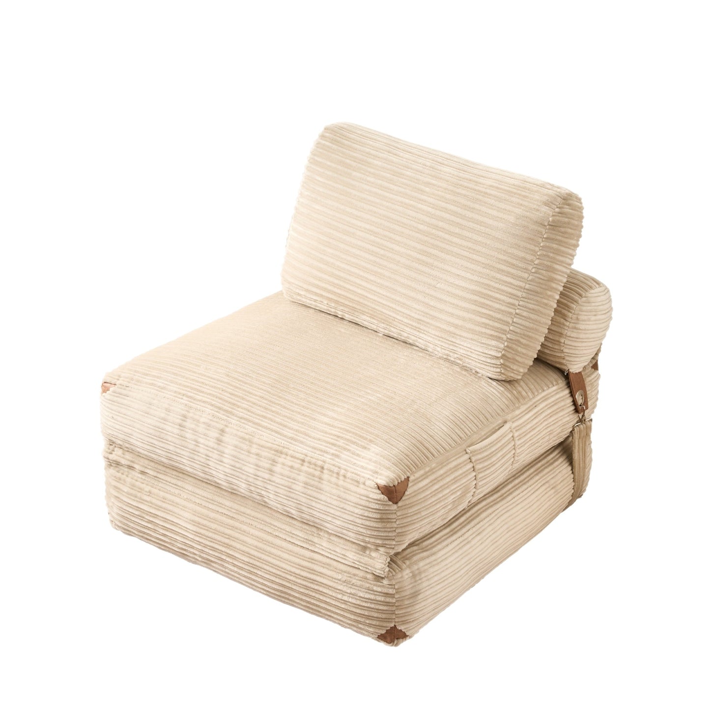 HOOOWOOO Modern Corduroy Fabric Folding Sofa Couch