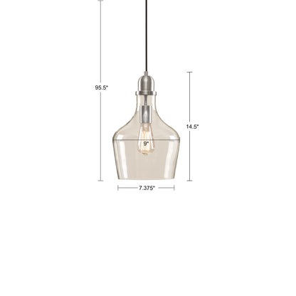 INK+IVY Auburn Bell Shaped Hanging Glass Pendant Light