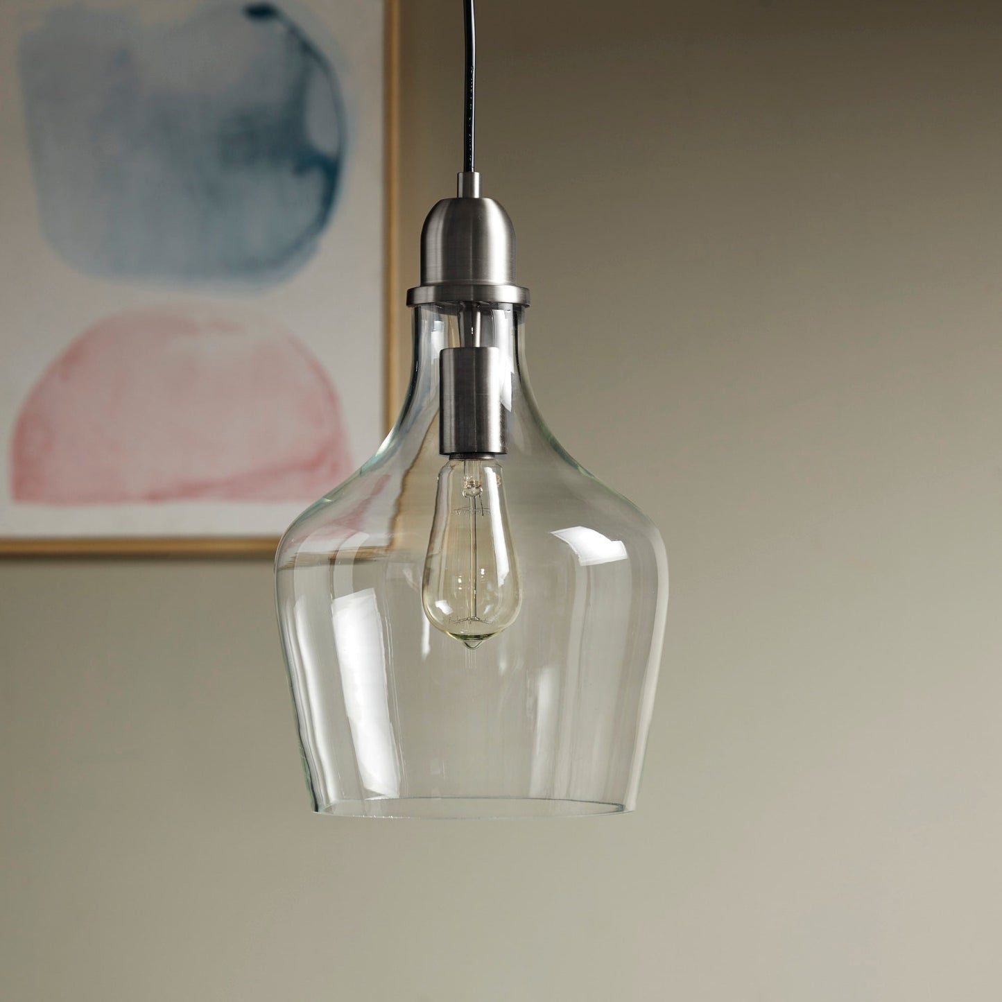 INK+IVY Auburn Bell Shaped Hanging Glass Pendant Light