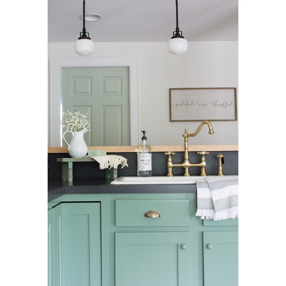 Kingston Brass Heritage Bridge Kitchen Faucet with Brass Sprayer