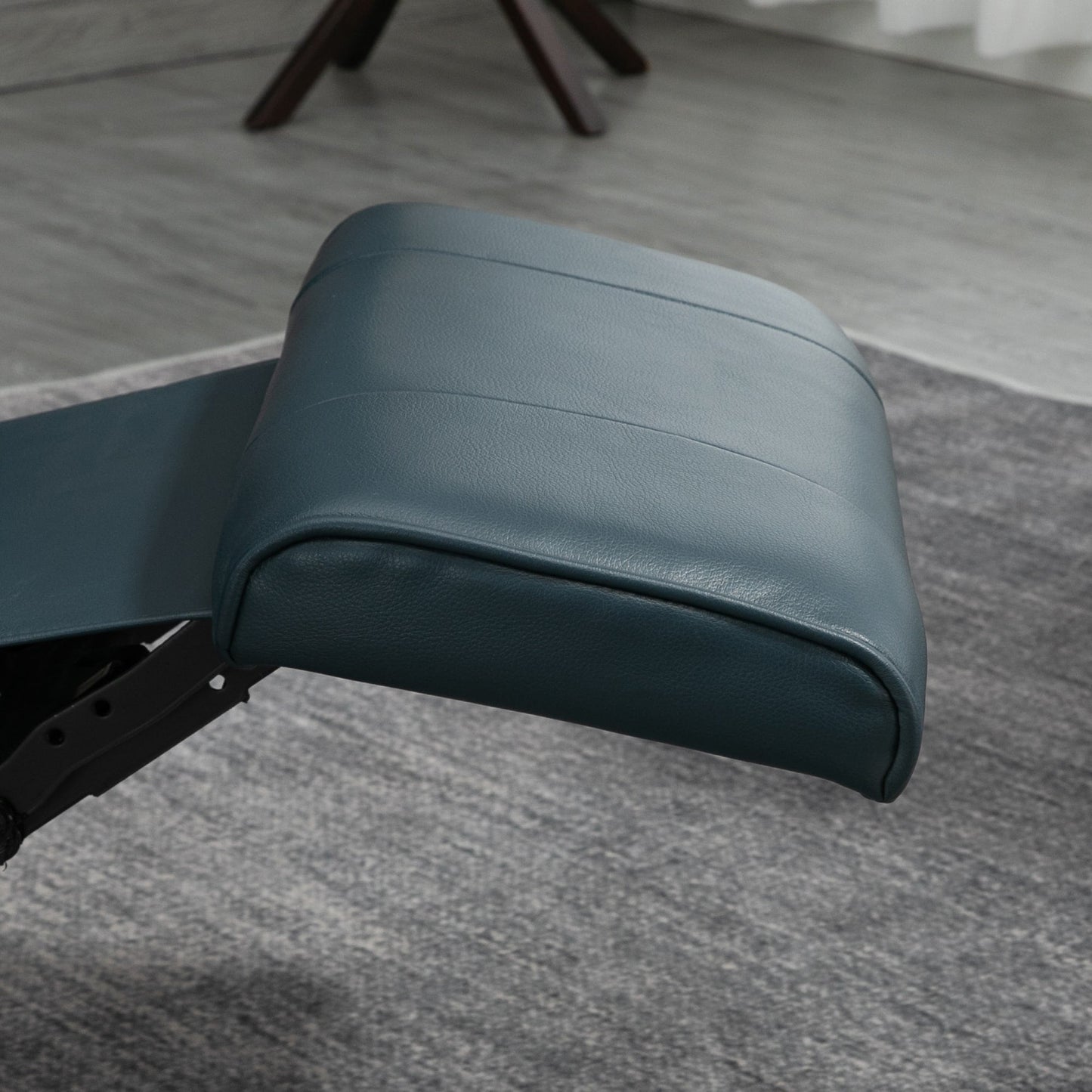 HomCom Faux Leather Adjustable Manual Swivel Base Recliner Chair with Comfortable and Relaxing Footrest