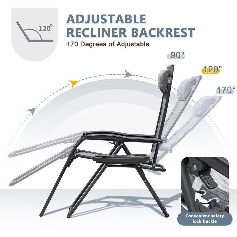 Homall Patio Zero Gravity Chair Lawn Lounge Chair with Pillow Set of 2