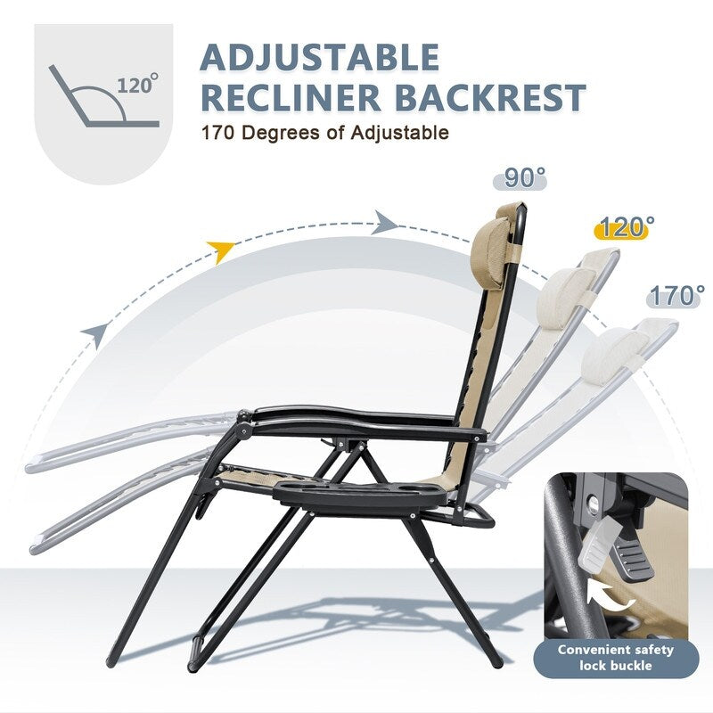 Homall Patio Zero Gravity Chair Lawn Lounge Chair with Pillow Set of 2