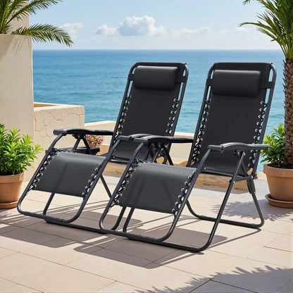 Homall Patio Zero Gravity Chair Lawn Lounge Chair with Pillow Set of 2