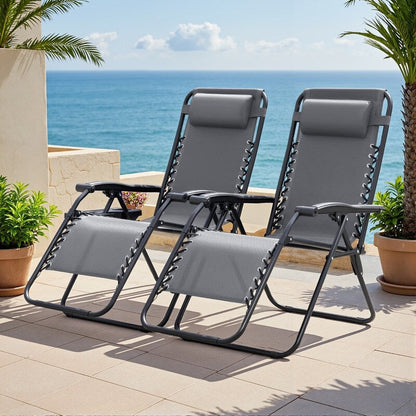 Homall Patio Zero Gravity Chair Lawn Lounge Chair with Pillow Set of 2