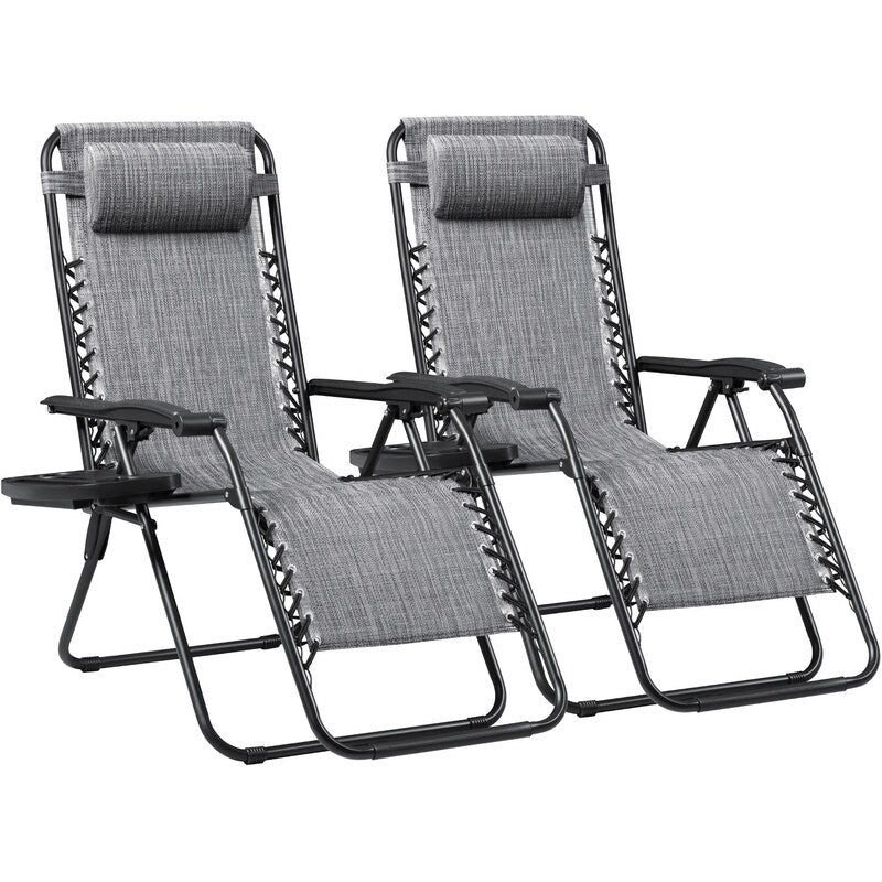 Homall Patio Zero Gravity Chair Lawn Lounge Chair with Pillow Set of 2