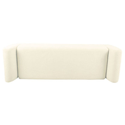 HomePop Modern Sherpa Storage Bench with Wood Legs