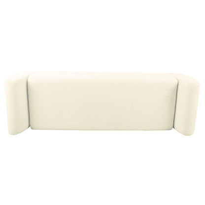 HomePop Modern Sherpa Storage Bench with Wood Legs