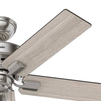 Hunter 44 Altidore Brushed Nickel Ceiling Fan with LED Light Kit, Pull Chain - Farmhouse, Rustic, Transitional
