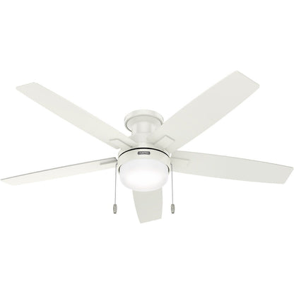 Hunter 52 Anisten Low Profile Ceiling Fan with LED Light and Pull Chain - Modern, Contemporary, Transitional