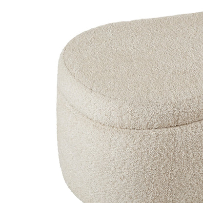 INK IVY Bailey Boucle-Style Curved Storage Accent Bench