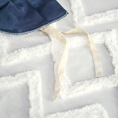 INK+IVY Mila 3 Piece Cotton Duvet Cover Set with Chenille Tufting