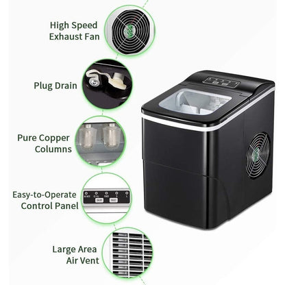 Ice Maker Machine Countertop-Portable Ice Cube Makers 26 lbs in 1 hrs