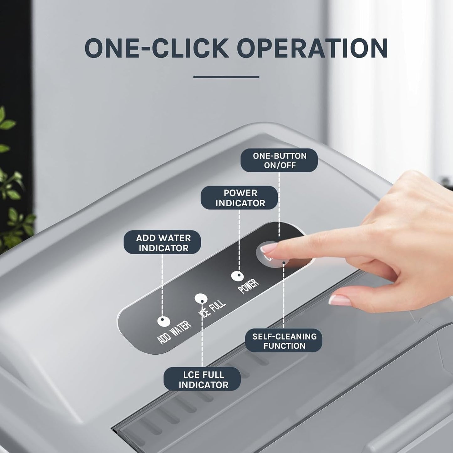 Ice Makers Countertop, Portable Ice Maker Machine with Handle, Self-Cleaning Ice Maker, for Home/Office/Kitchen