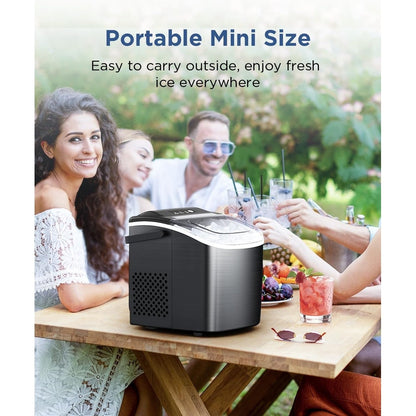 Ice Makers Countertop, Portable Ice Maker Machine with Handle, Self-Cleaning Ice Maker, for Home/Office/Kitchen