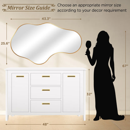 Irregular Wall Mirror Decorative Asymmetrical Wall Mirror