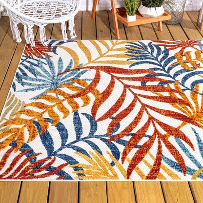 JONATHAN Y Aydin Palm Leaves Indoor/Outdoor Area Rug