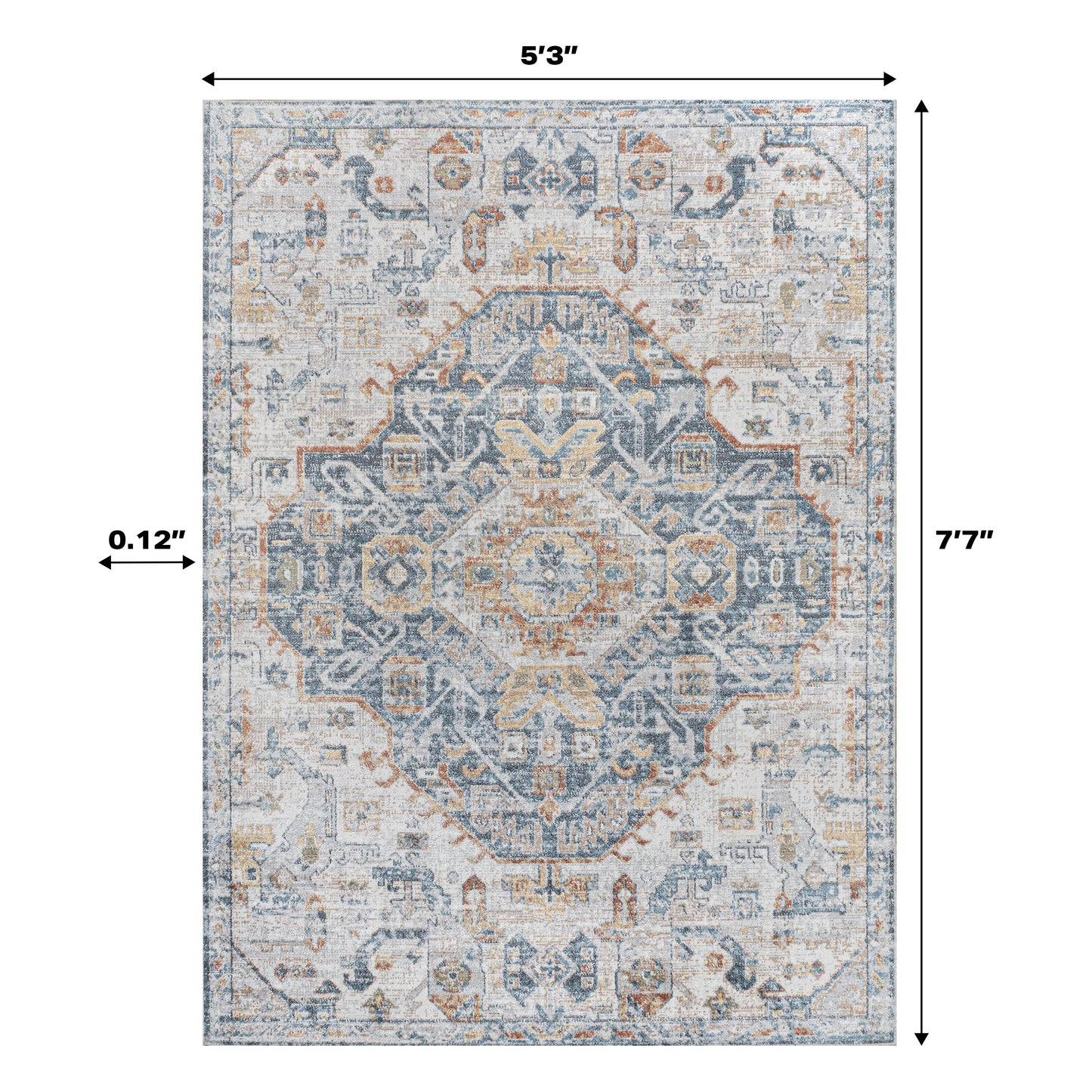 JONATHAN Y Brandy Bohemian Medallion Low-Pile Machine-Washable Cream/Terra Area Rug