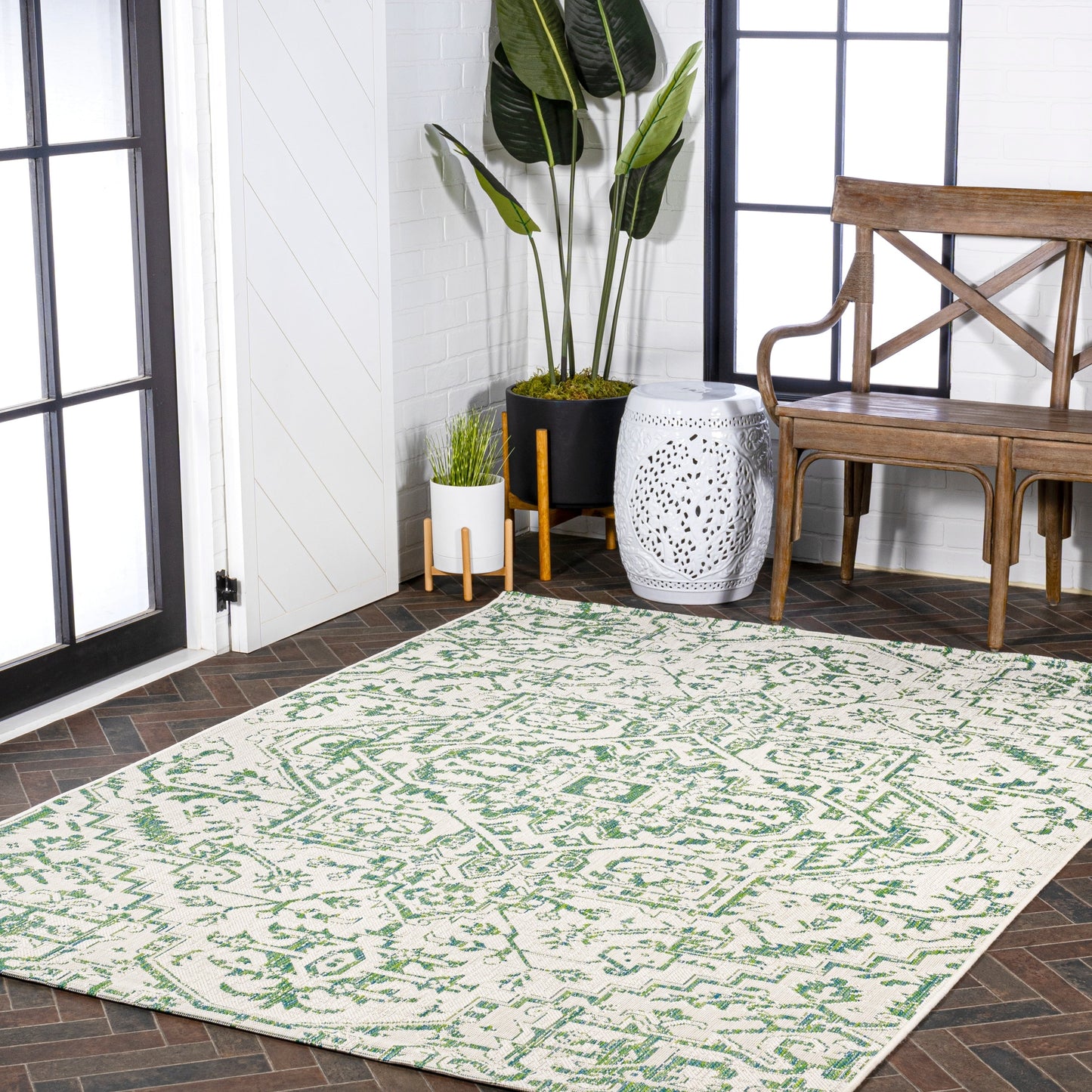 JONATHAN Y Charleston Medallion Indoor/Outdoor Area Rug