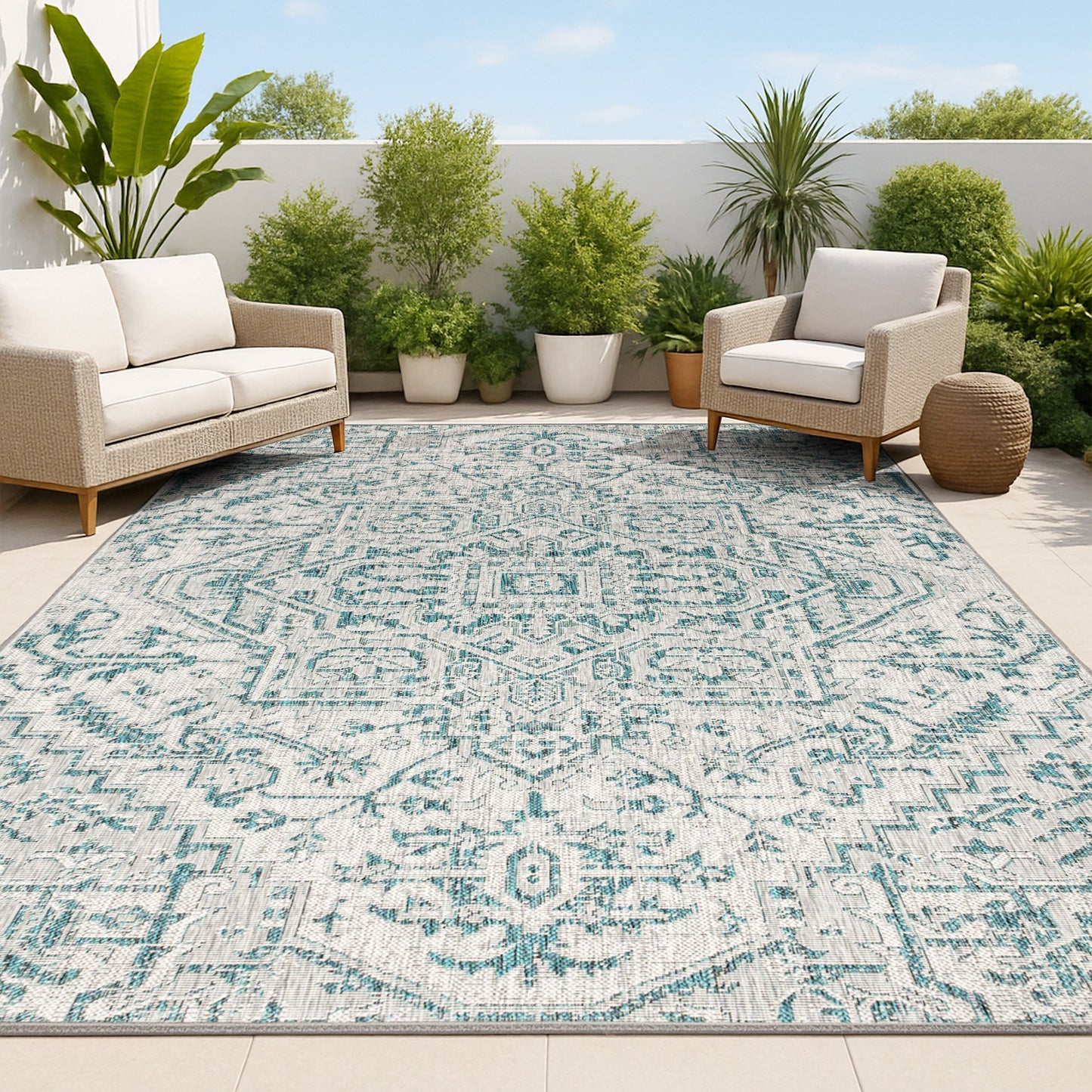 JONATHAN Y Charleston Medallion Indoor/Outdoor Area Rug