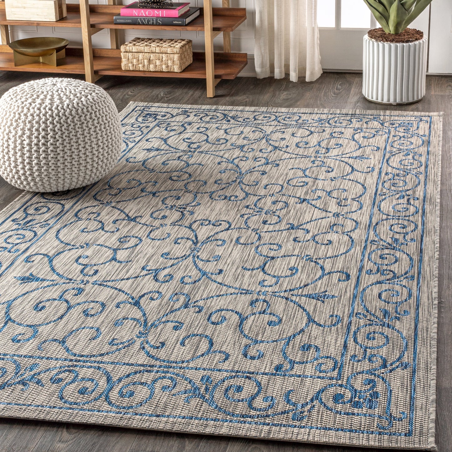 JONATHAN Y Filigree Textured Weave Indoor/Outdoor Area Rug
