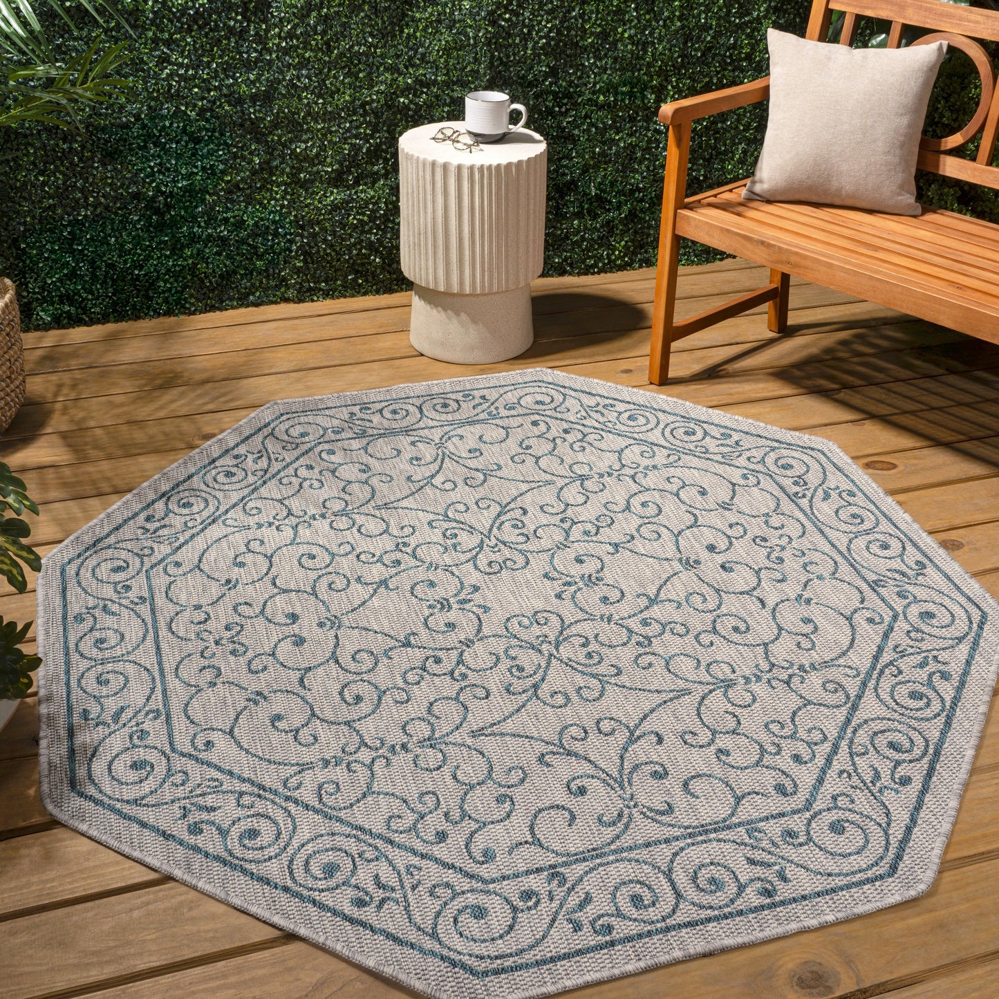JONATHAN Y Filigree Textured Weave Indoor/Outdoor Area Rug