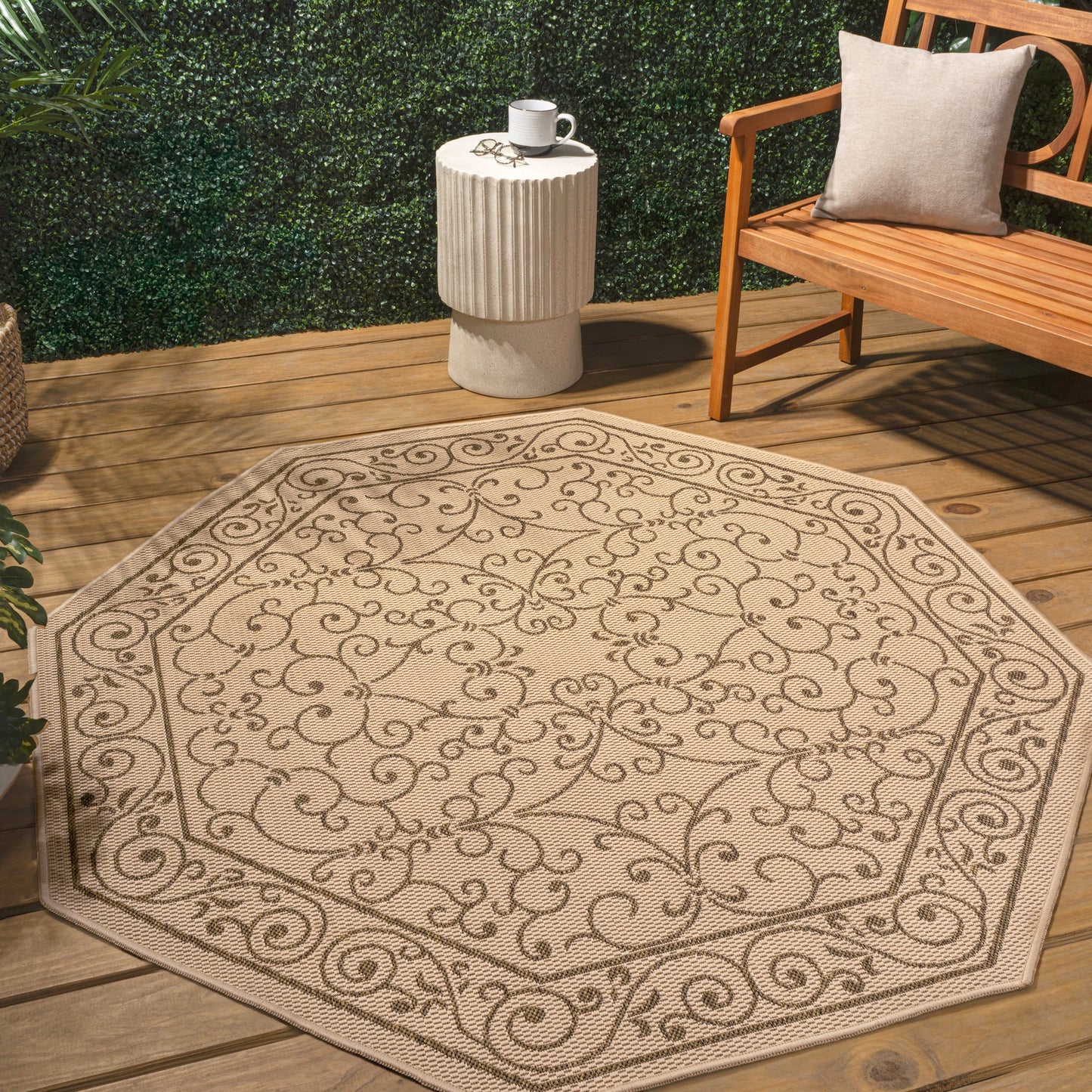 JONATHAN Y Filigree Textured Weave Indoor/Outdoor Area Rug
