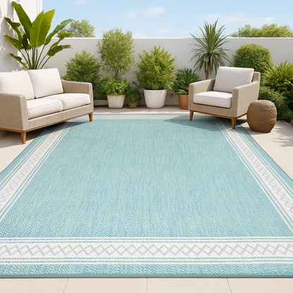 JONATHAN Y Havana Classic Diamond Border Indoor/Outdoor Area Rug