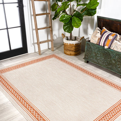 JONATHAN Y Havana Classic Diamond Border Indoor/Outdoor Area Rug