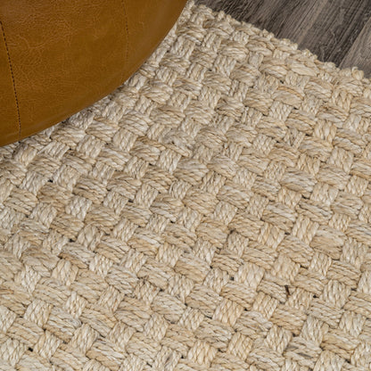 JONATHAN Y Hiro Hand Woven Boucle Chunky Jute Area Rug