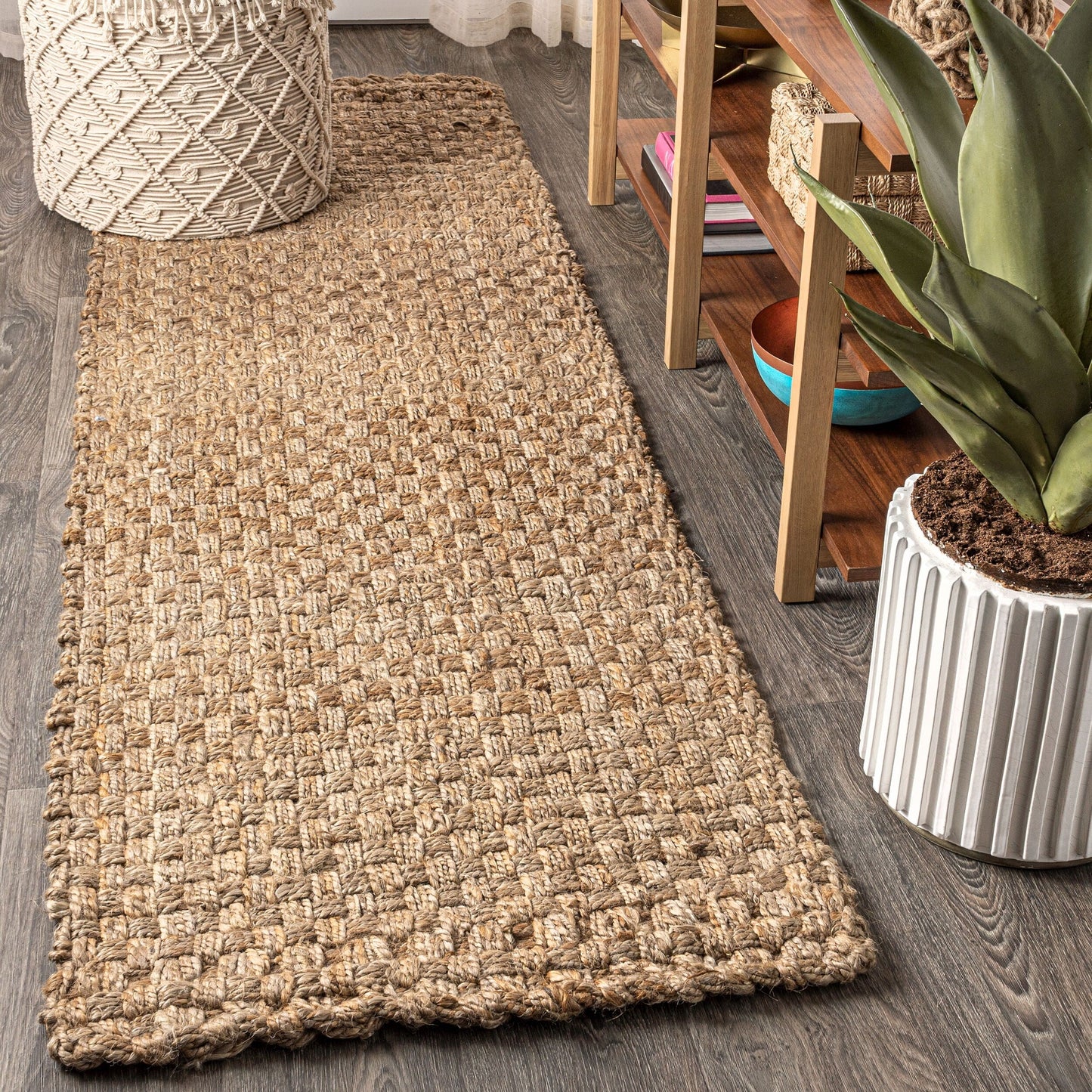 JONATHAN Y Hiro Hand Woven Boucle Chunky Jute Area Rug