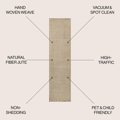 JONATHAN Y Hiro Hand Woven Boucle Chunky Jute Area Rug