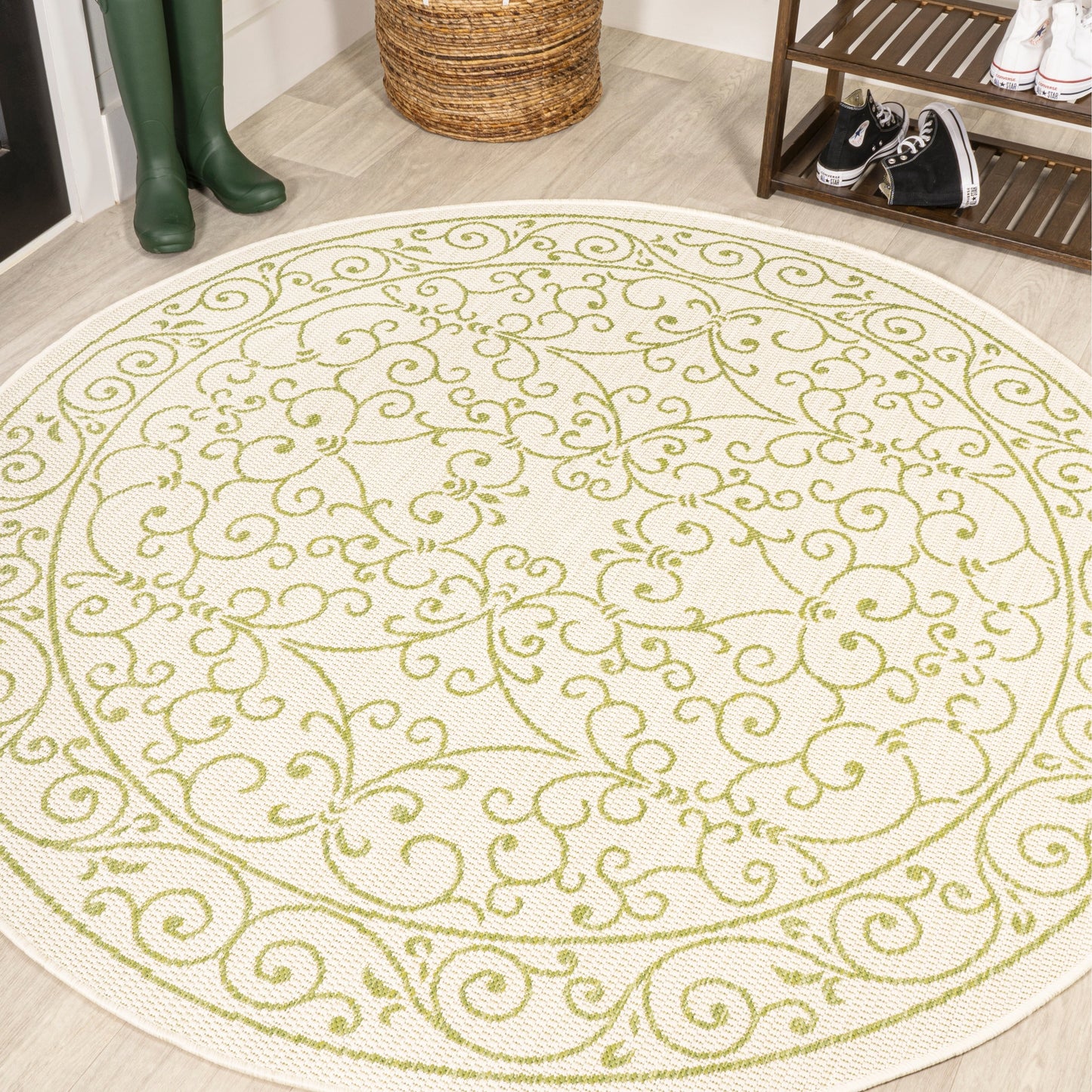 JONATHAN Y Filigree Textured Weave Indoor/Outdoor Area Rug