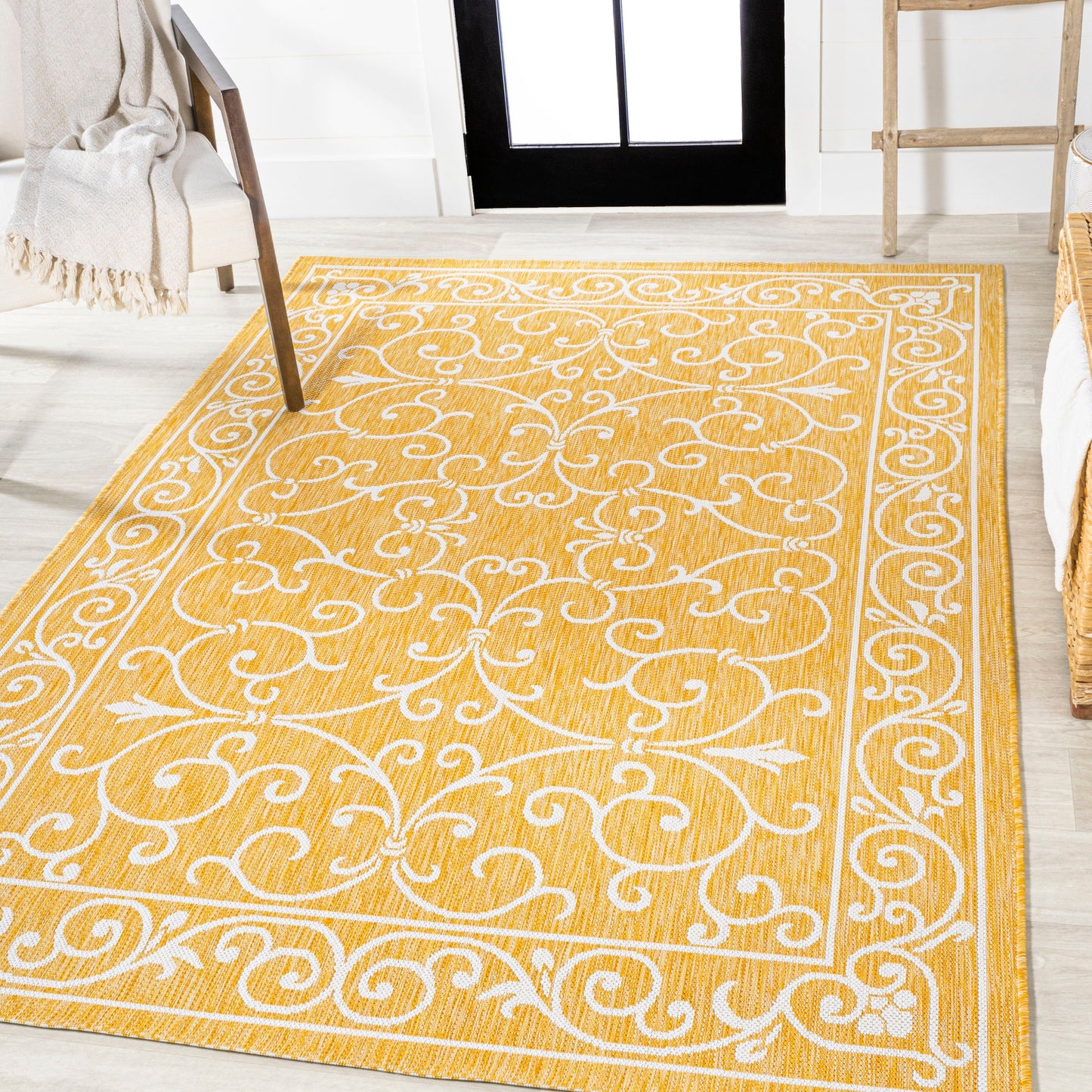 JONATHAN Y Filigree Textured Weave Indoor/Outdoor Area Rug