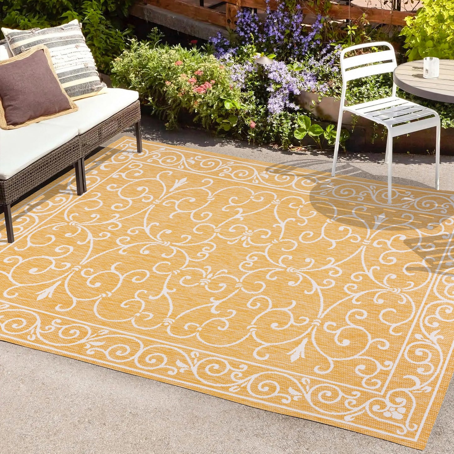 JONATHAN Y Filigree Textured Weave Indoor/Outdoor Area Rug