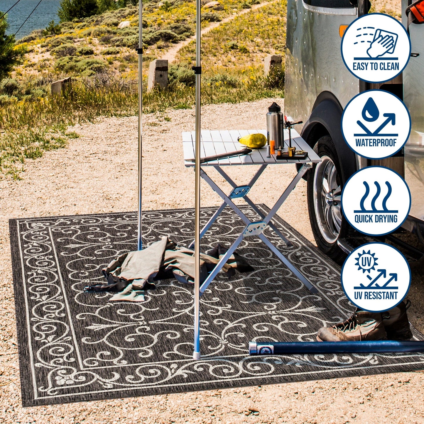 JONATHAN Y Filigree Textured Weave Indoor/Outdoor Area Rug