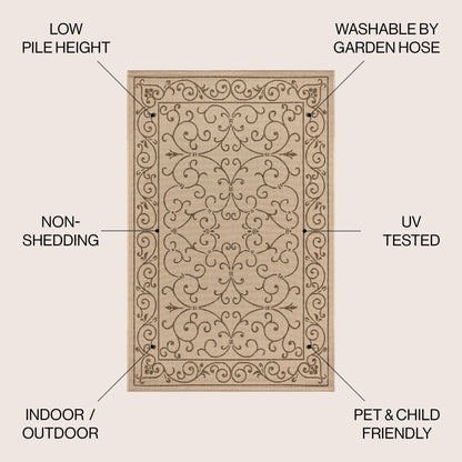 JONATHAN Y Filigree Textured Weave Indoor/Outdoor Area Rug