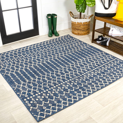 JONATHAN Y Trebol Moroccan Geometric Textured Weave Indoor/Outdoor Area Rug